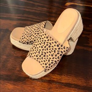 Leopard Print Wedge Sandals